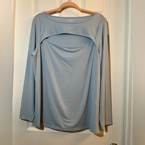 👗NWT Nine West Sky Blue Long Sleeve Top size 1x
